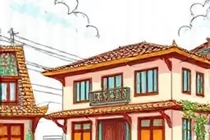 琴川旧事封面：老宅院里的古琴与晾晒的布匹
